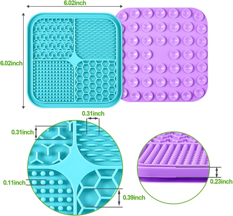 LUKITO 3PCS Lick Mat for Dogs and Cats, Licking Mat with Suction Cups for Anxiety Relief, Cat Peanut Butter Lick Pad for Boredom Reducer, Dog Enrichment Toy, Dog Lick Mat for Bathing Grooming - Image 3
